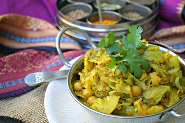 Punjabi Cabbage with Chickpeas