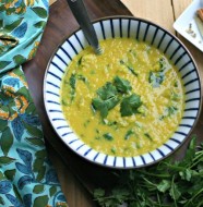 Creamy Vegan Spiced Red Lentil Soup by www.everydaymaven.com