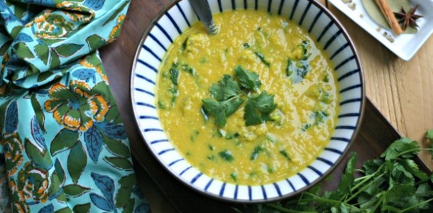 Creamy Vegan Spiced Red Lentil Soup by www.everydaymaven.com