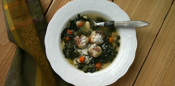 Skinny Italian Wedding Soup by www.EverydayMaven.com