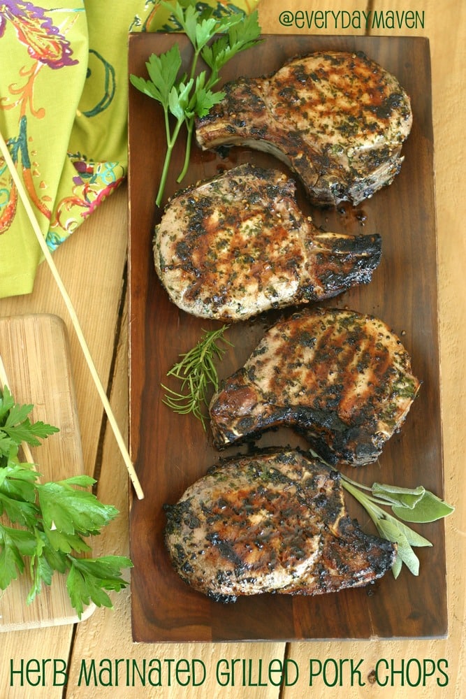 Herb Marinated Pork Chops Recipe. Grilled Pork Chops Recipe.