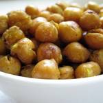 white bowl of roasted chickpeas