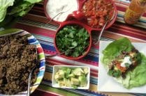 cooked ingredients to make beef taco lettuce wraps