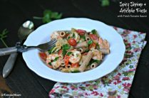 Spicy Shrimp and Artichoke Pasta from www.everydaymaven.com