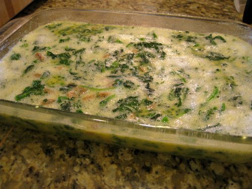 Paleo Breakfast Casserole. Chicken Sausage, Broccoli Rabe + Shallot.
