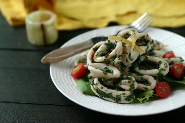Calamari Salad with Preserved Lemons from www.everydaymaven.com
