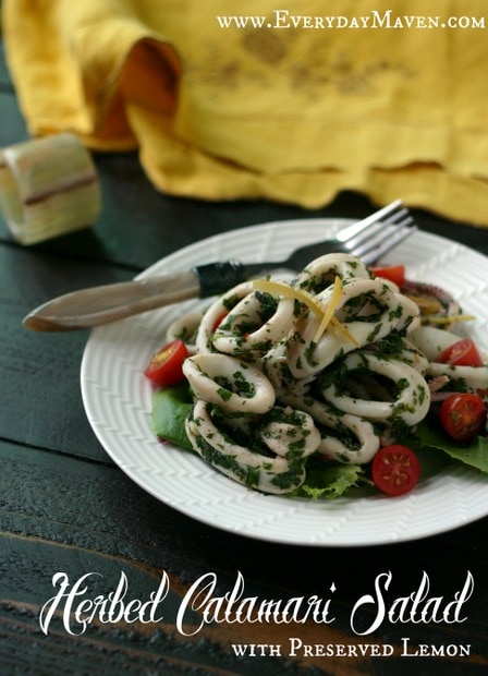 Calamari Salad with Preserved Lemons from www.everydaymaven.com