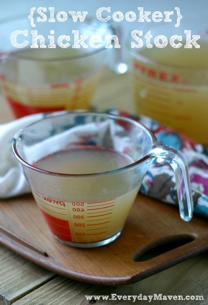 Slow Cooker Chicken Stock from www.everydaymaven.com
