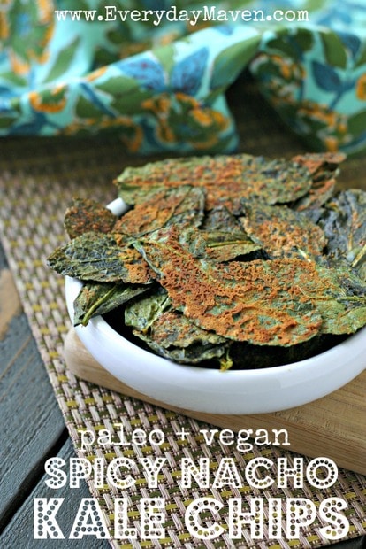 Spicy Nacho Kale Chips from www.everydaymaven.com