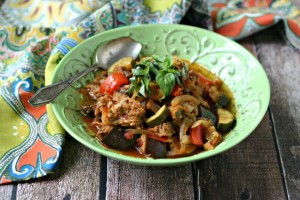 Slow Cooker Sausage and Vegetable Ratatouille from www.EverydayMaven.com