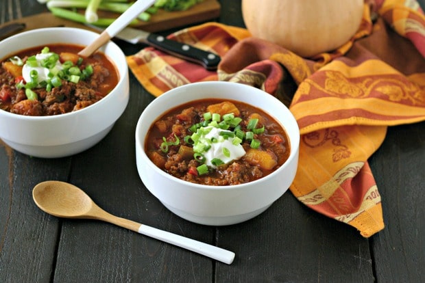 Beef Chili with Butternut Squash from www.EverydayMaven.com