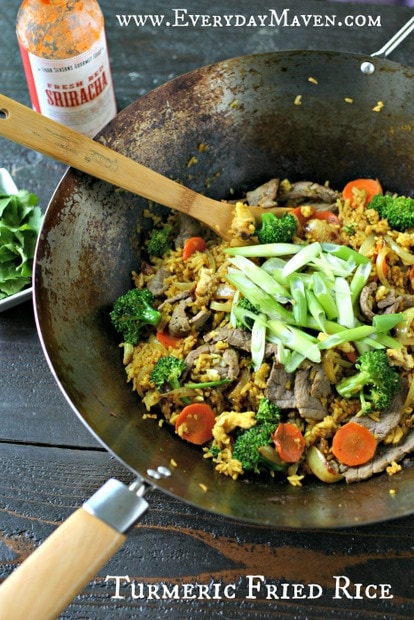 Turmeric Fried Rice with Beef from www.EverydayMaven.com