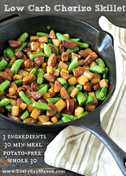 Low Carb Chorizo and Jicama Skillet from www.everydaymaven.com