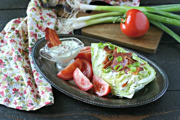 BLT Salad with Creamy Bacon Dressing from www.EverydayMaven.com