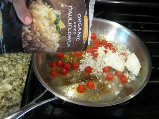 Pesto Cauliflower Rice with Shrimp from www.EverydayMaven.com