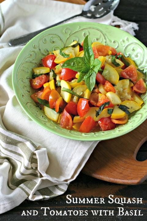 Summer Squash and Tomatoes with Basil from www.EverydayMaven.com