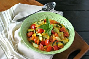 Summer Squash and Tomatoes with Basil from www.EverydayMaven.com