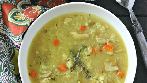 Chicken Rice Soup with Turmeric