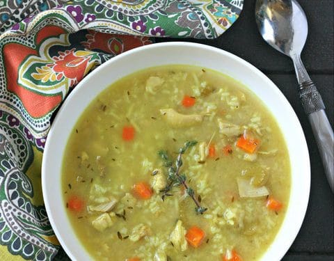 Chicken Rice Soup with Turmeric