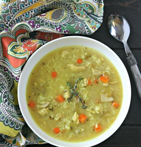 Chicken Rice Soup with Turmeric