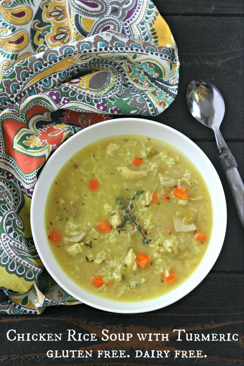 Chicken Rice Soup with Turmeric from www.EverydayMaven.com