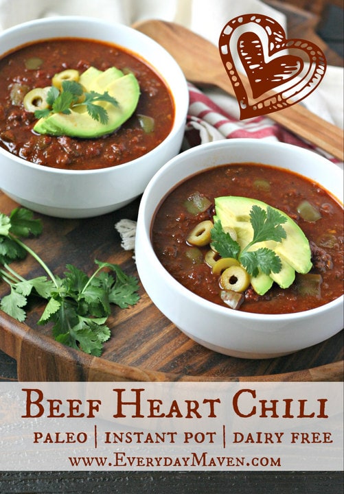 Instant Pot Beef Heart Chili from www.EverydayMaven.com