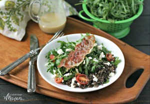 Lentil Salad with Feta and Crispy Prosciutto from www.EverydayMaven.com