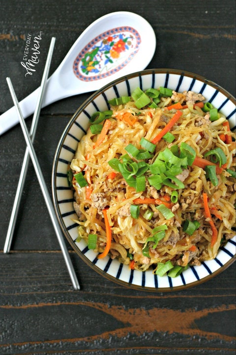 Spiralized Chinese Egg Roll in a Bowl from www.EverydayMaven.com