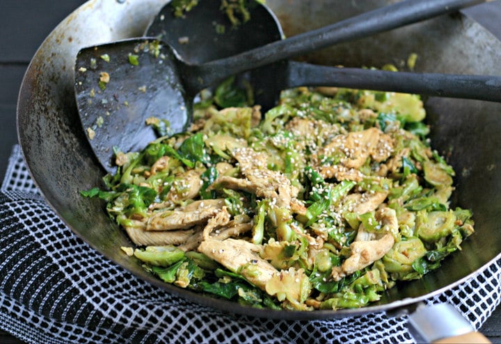 Chicken and Brussels Sprouts Stir-Fry from www.EverydayMaven.com