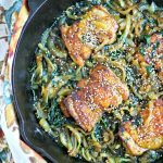 Sesame Chicken Skillet with Spinach and Onions from www.EverydayMaven.com