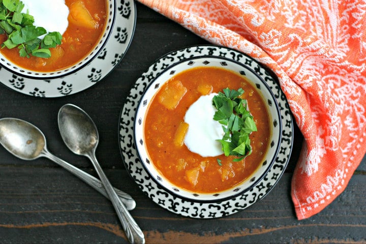 Instant Pot Red Lentil Soup with Butternut Squash from www.EverydayMaven.com