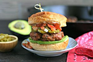 Grilled Taco Turkey Burgers from www.EverydayMaven.com