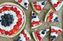 Red, White and Blue Watermelon Pizza from www.EverydayMaven.com