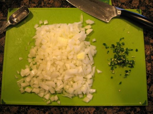 Chopped onion and jalapeno for Taco Soup from www.Everydaymaven.com