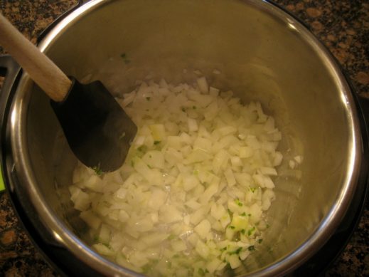 Cooking onion in Instant Pot with www.EverydayMaven.com