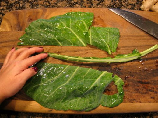 How to Remove the Rib from Collard Greens from www.EverydayMaven.com