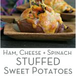 Leftover Ham, Cheese and Spinach Stuffed Sweet Potatoes from www.EverydayMaven.com