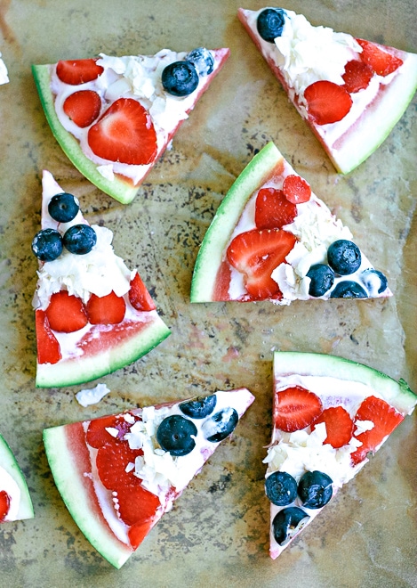 slices of watermelon pizza