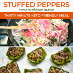 step-by-step images of how to make philly cheesesteak stuffed peppers