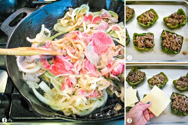 how to make philly cheesesteak stuffed peppers step by step photos