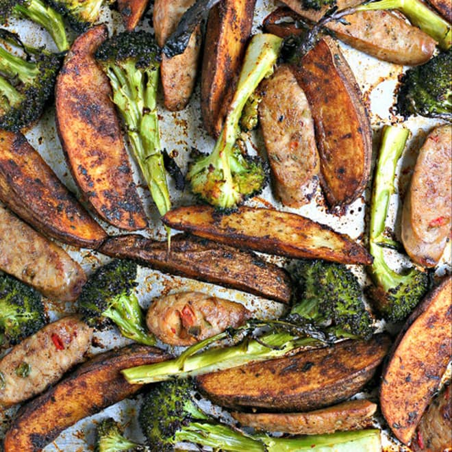 Sausage, Potato, and Broccoli Sheet Pan Dinner EverydayMaven™