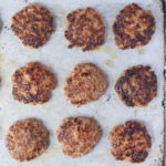 tray of cooked breakfast sausage